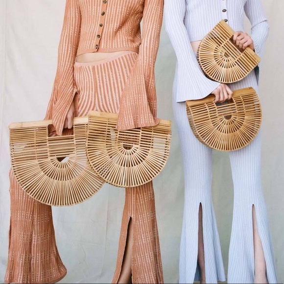 Handbags - Cult Gia Ark half moon bamboo purse Basket bag